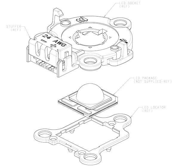 2154235-1 Philips Lumileds Luxeon S LED 专用免焊接底座 产品图