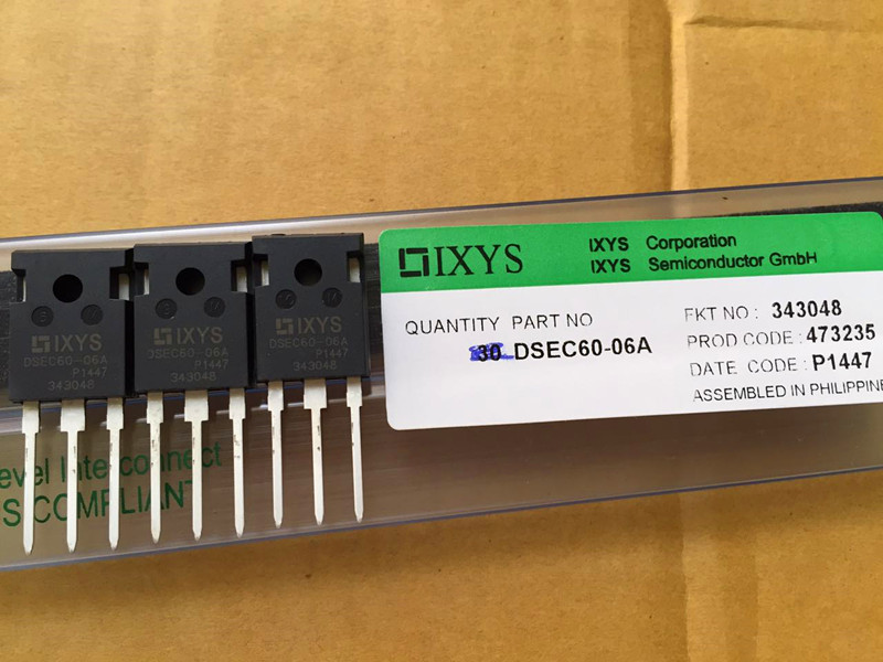 DSEC60-06A DSEC60 Series 600 Vrrm 2 x 30 A 1.25 Vf Epitaxial Diode - TO-247AD  全新原装进口 有样品现货 产品图
