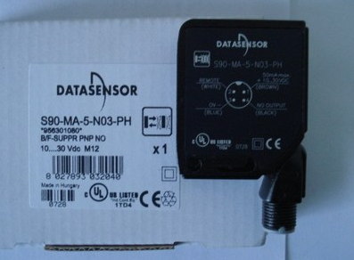 S90-MA-5-N03-PH 全新DATASENSORS光电开关90-MA-5-N03-PH，漫反射前景遮蔽，PNP常开常闭输出，感应距离70-300MM。代理DATASENSOR全序列传感器 product photo