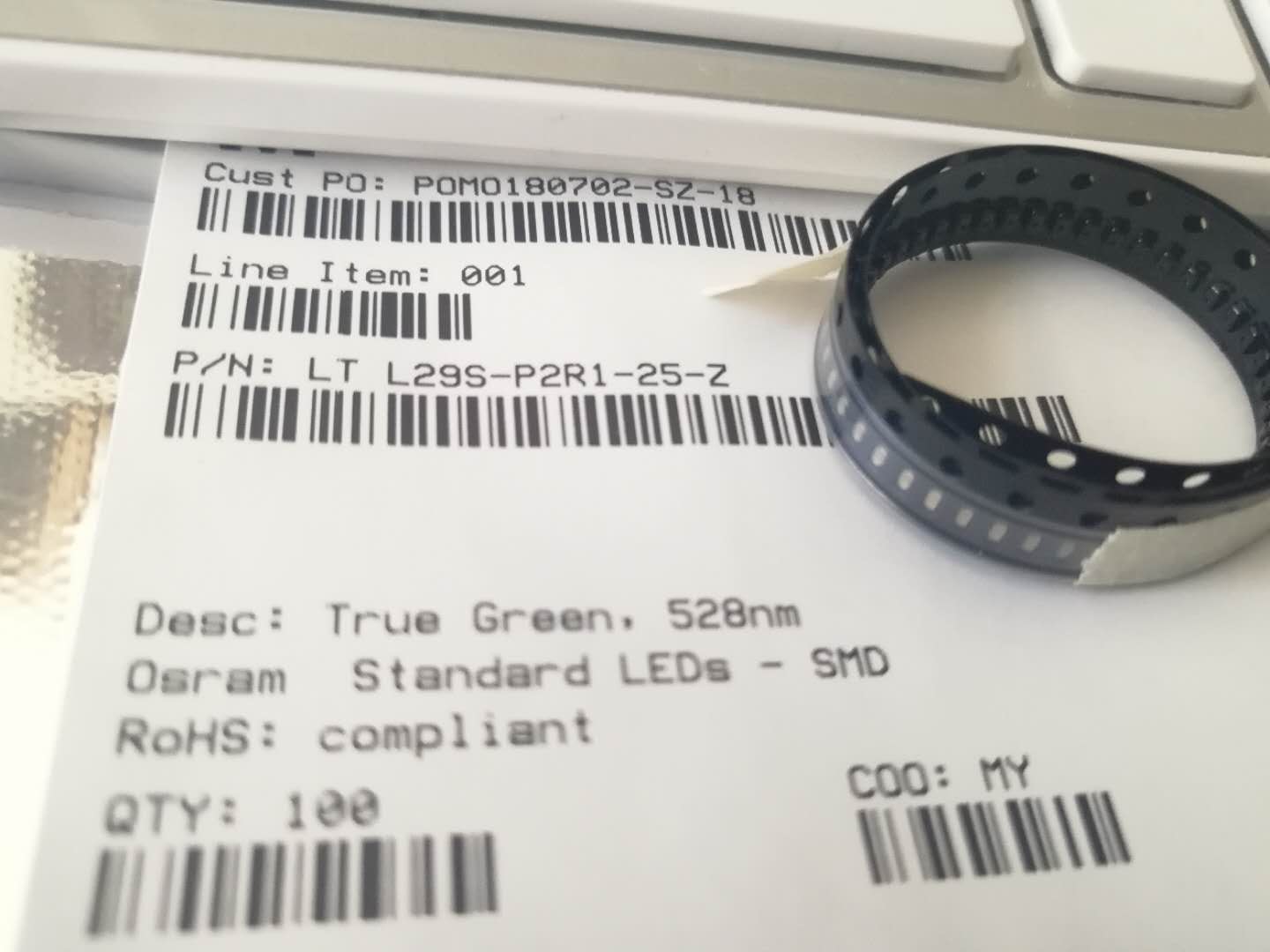 LTL29SP2R1-25 LED Uni-Color Green 528nm 2-Pin SMT T/R product photo