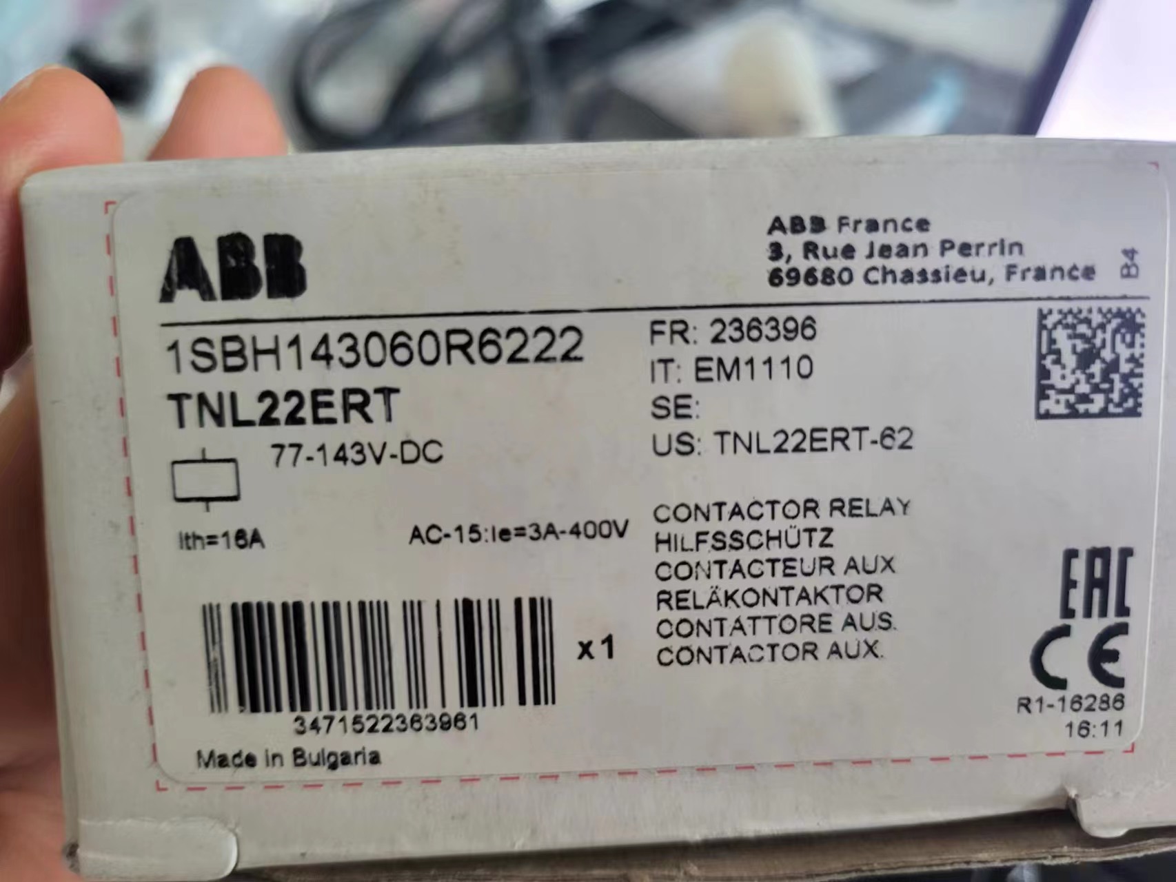 TNL22ERT-62 4P St Contactor Relay 77-143Vdc |Abb TNL22ERT-62 产品图
